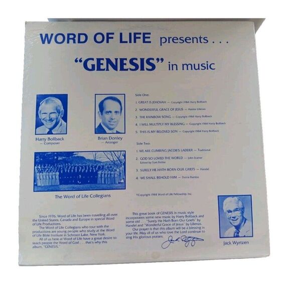 Word of Life Presents "Genesis" Vinyl Record Album Lp NEW SEALED 1984 Religious - Picture 6 of 10